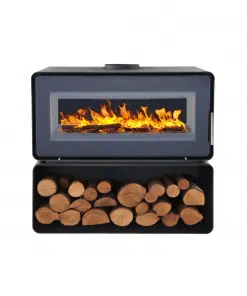 FLAMM CUTE 985 – Closed Combustion Freestanding Fireplace on Log Base