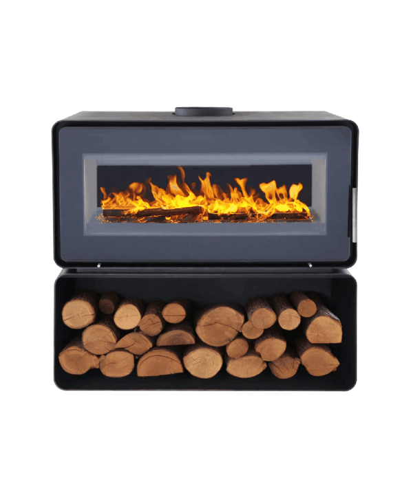 FLAMM CUTE 985 – Closed Combustion Freestanding Fireplace on Log Base
