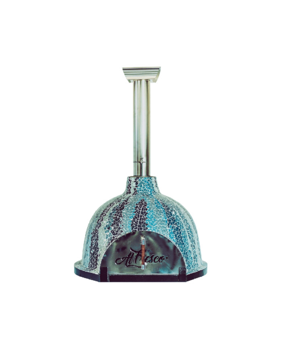 Al Fresco Magnifique - Wood-fire Mosaic Pizza Oven (1-2 pizzas) (optional Mobile Stand) - Abstract Design