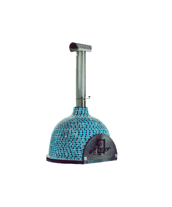 Al Fresco Magnifique - Wood-fire Mosaic Pizza Oven (1-2 pizzas) (optional Mobile Stand) - Mixed Squares Design