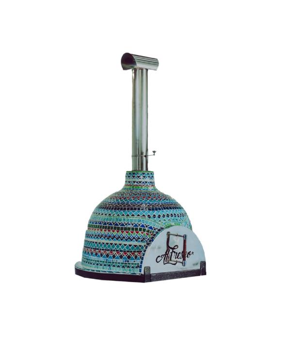 Al Fresco Magnifique - Wood-fire Mosaic Pizza Oven (1-2 pizzas) (optional Mobile Stand) - Moroccan Design
