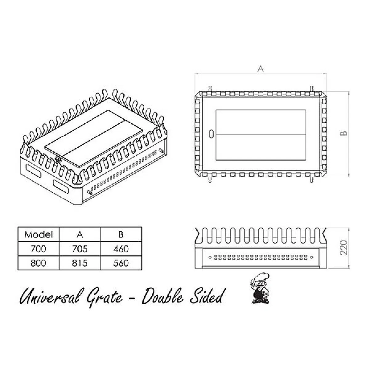 Chad-O-Chef 800 Double-Sided Universal Grate Fireplace - Image 3