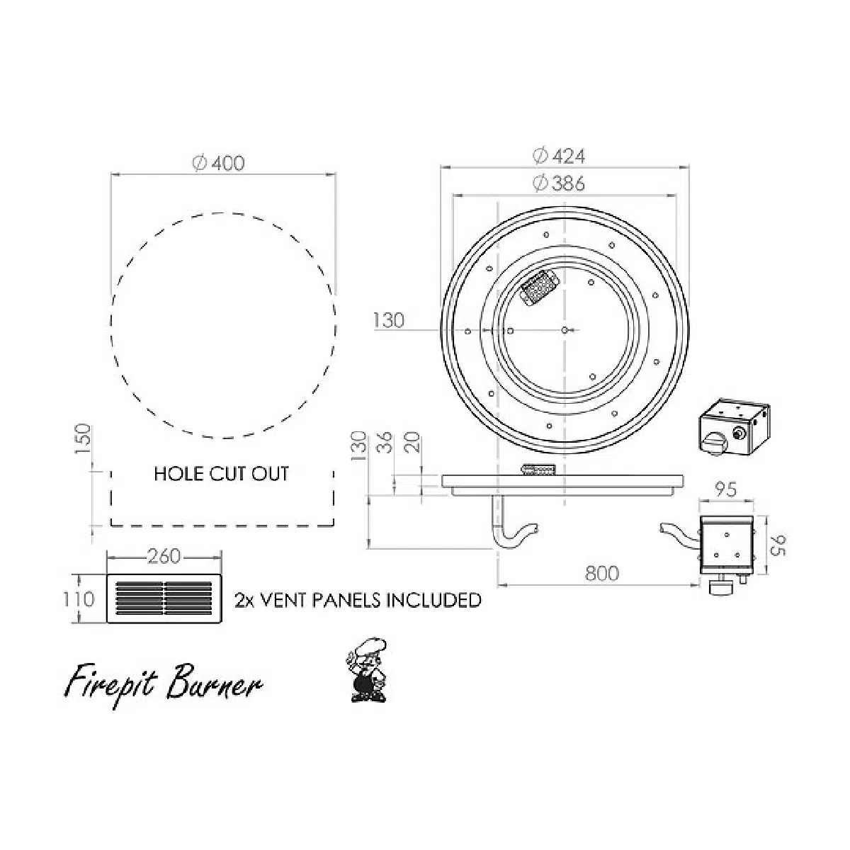 Chad-O-Chef Firepit Burner (Gas Burning) - Image 4