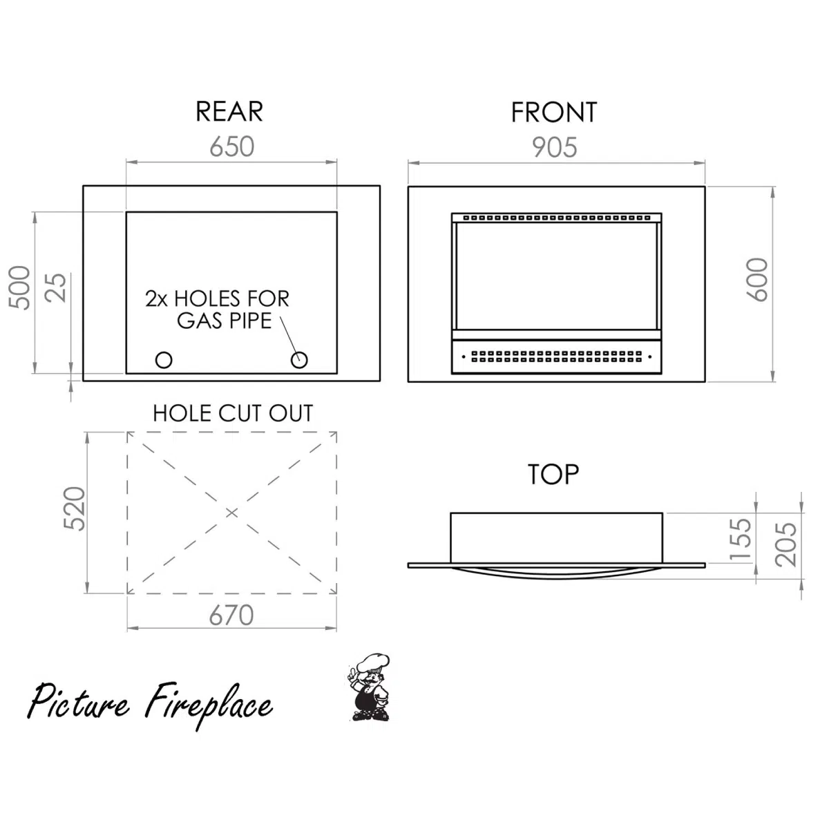 Chad-O-Chef Picture Fireplace (700) - Image 6