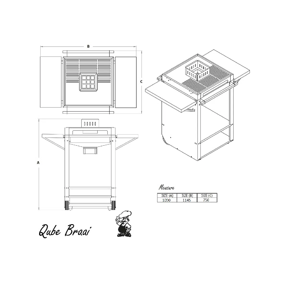 Chad-O-Chef Qube Braai - Freestanding - Image 4