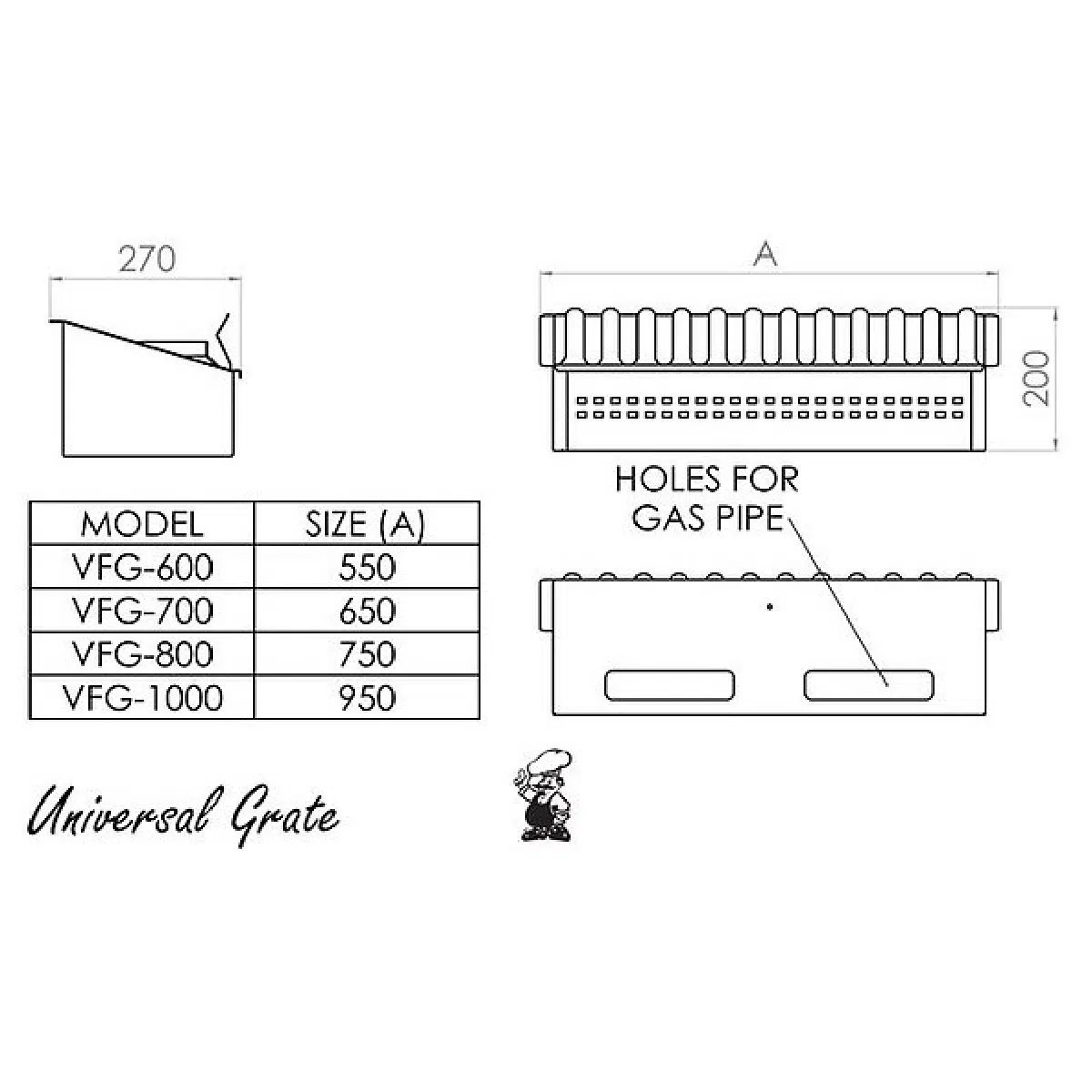 Chad-O-Chef 800 Universal Grate Fireplace - Image 3