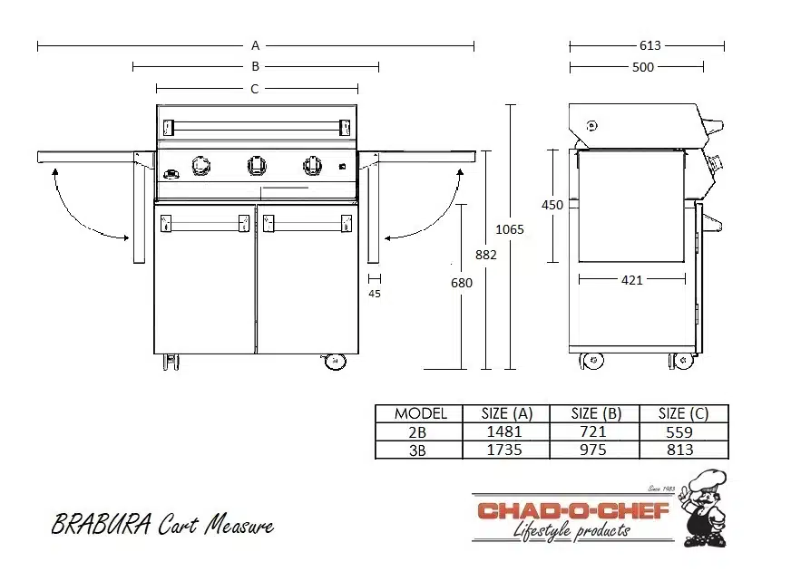 Chad-O-Chef BRABURA 2 burner 506 mm flat top grill - NEW! - Image 7