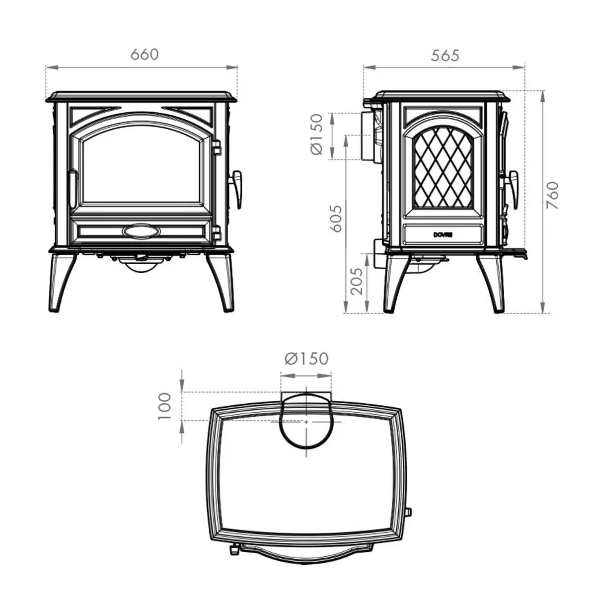 Dovre Classic 640WD Closed Combustion Fireplace (With Side Door) - Image 2