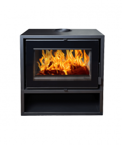 FLAMM 750 on Log Base – Closed Combustion Freestanding Fireplace (11 - 14kW)