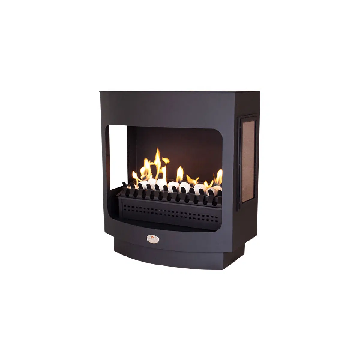 HomeFires Freestanding Maluti 760 Firebox Vent Free Fireplace with Side Glass
