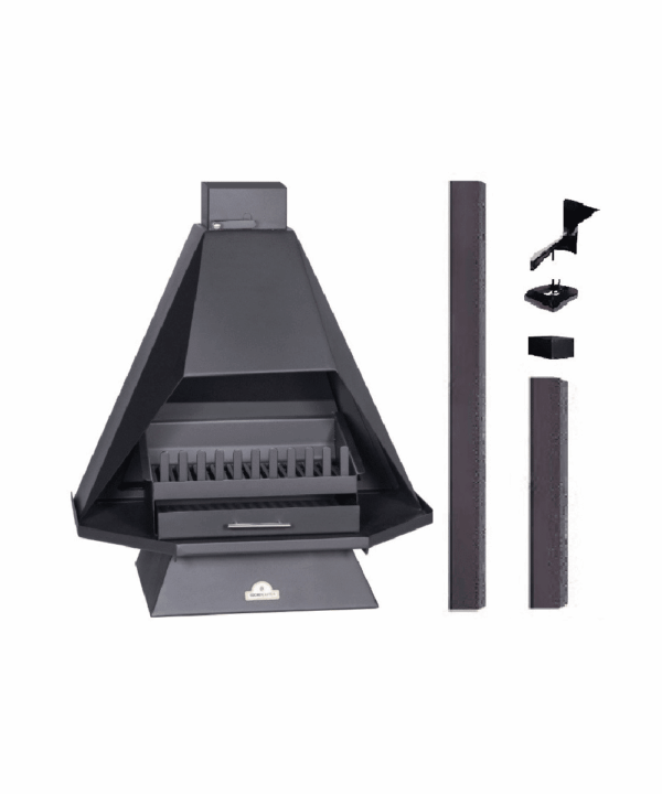 Homefires 800 Economaster Freestanding Fireplace Bundle