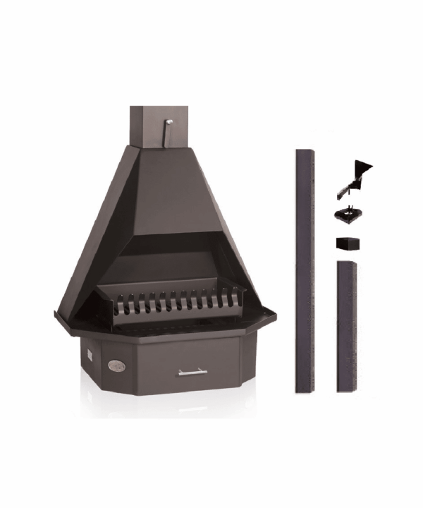 HomeFires 800D Freestanding Fireplace, Convection and Radiant heat, Complete with flue and Cowl.