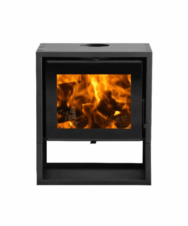 FLAMM 605 with Log Base – Closed Combustion Freestanding Fireplace