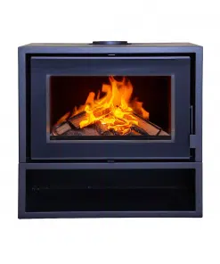 FLAMM 750 on Log Base – Closed Combustion Freestanding Fireplace (11 - 14kW)