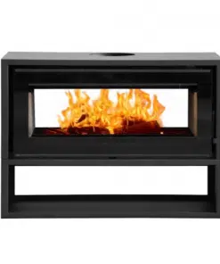 FLAMM 950 Double Sided with Log Base – Closed Combustion Freestanding Fireplace