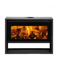 FLAMM 950 with Log Base – Closed Combustion Freestanding Fireplace