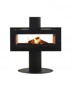 FLAMM B4 Double Sided on rotatable pedestal – Closed Combustion Freestanding Fireplace