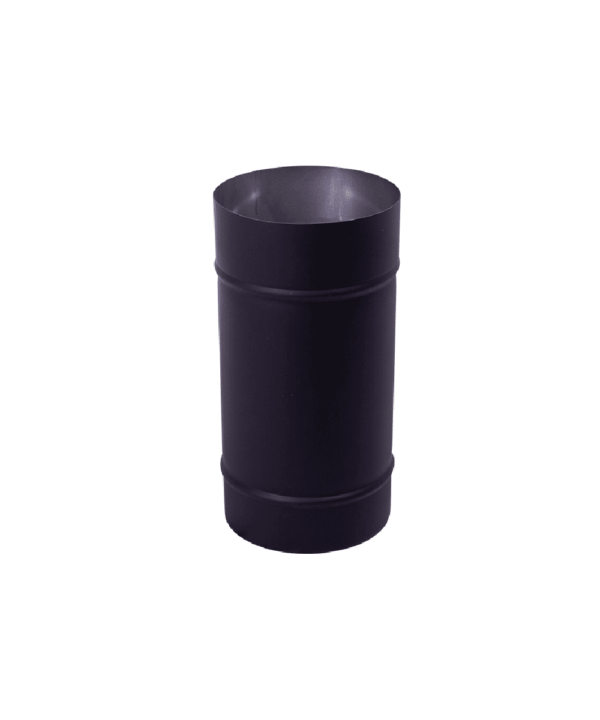 Homefires 125 mm Pipe 300 mm Long Black Single Wall