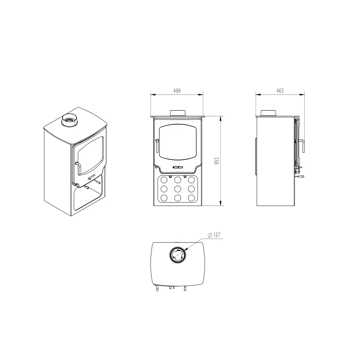 HomeFires R0802 Freestanding Fireplace - Image 2