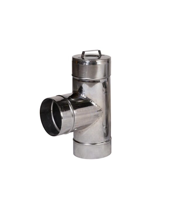 Homefires 150/210 mm T-PIECE 90 DEG S/S INSULATED