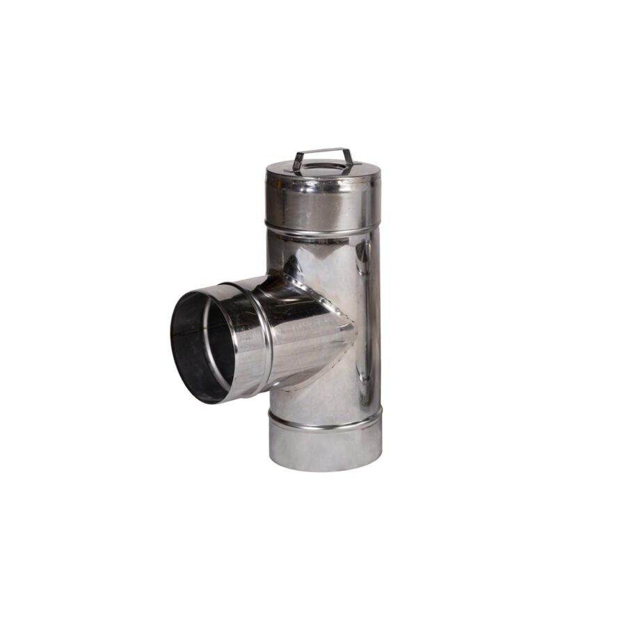 Homefires 150/210 mm T-PIECE 90 DEG S/S INSULATED
