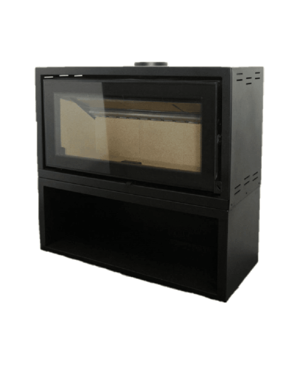 Jetmaster FIRESCAPE 1060 with Wood Box Slow Combustion Single Sided Freestanding Fireplace