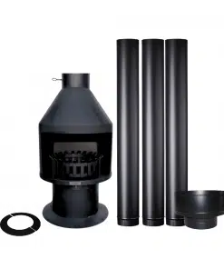 Jetmaster ONYX 600 (Freestanding) Fireplace with 3,6 m Flues and Storm Cowl - Combo