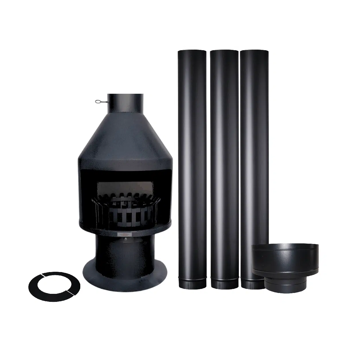 Jetmaster ONYX 600 (Freestanding) Fireplace with 3,6 m Flues and Storm Cowl - Combo