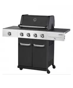 Outback Jupiter Hybrid Multi-Cooking Surface Braai - 4 burners - Gas/Briquettes (Black)