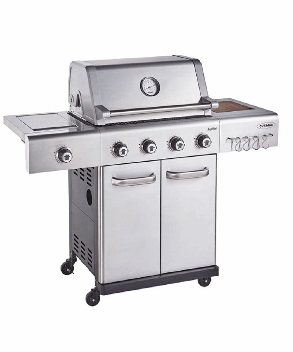 Outback JUPITER Hybrid Braai - 4 burners - Stainless Steel - Gas/Briquettes