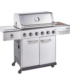Outback JUPITER Hybrid Braai - 6 burners - Stainless Steel - Gas/Briquettes