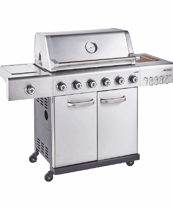 Outback JUPITER Hybrid Braai - 6 burners - Stainless Steel - Gas/Briquettes