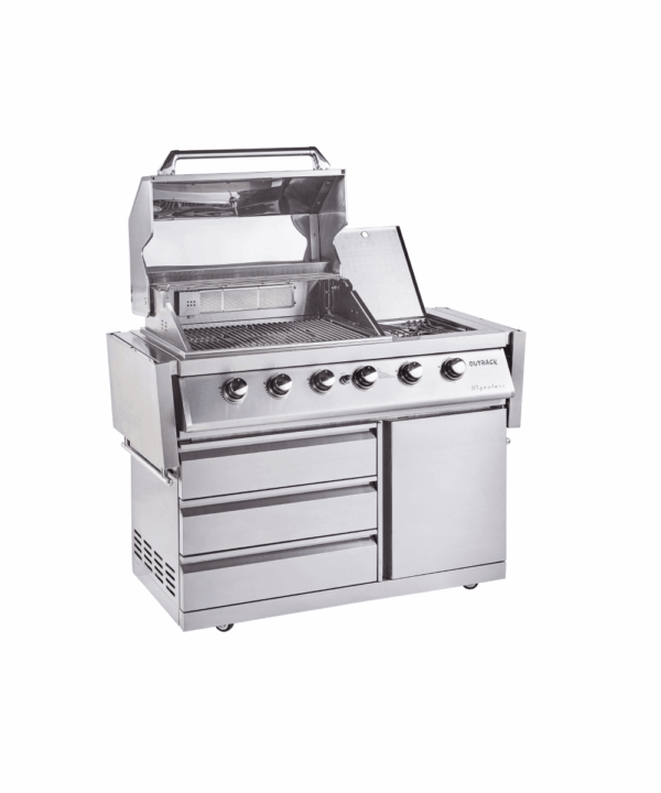 Outback SIGNATURE PRO Hybrid Braai - 4 burners - Stainless Steel - Gas/Briquettes