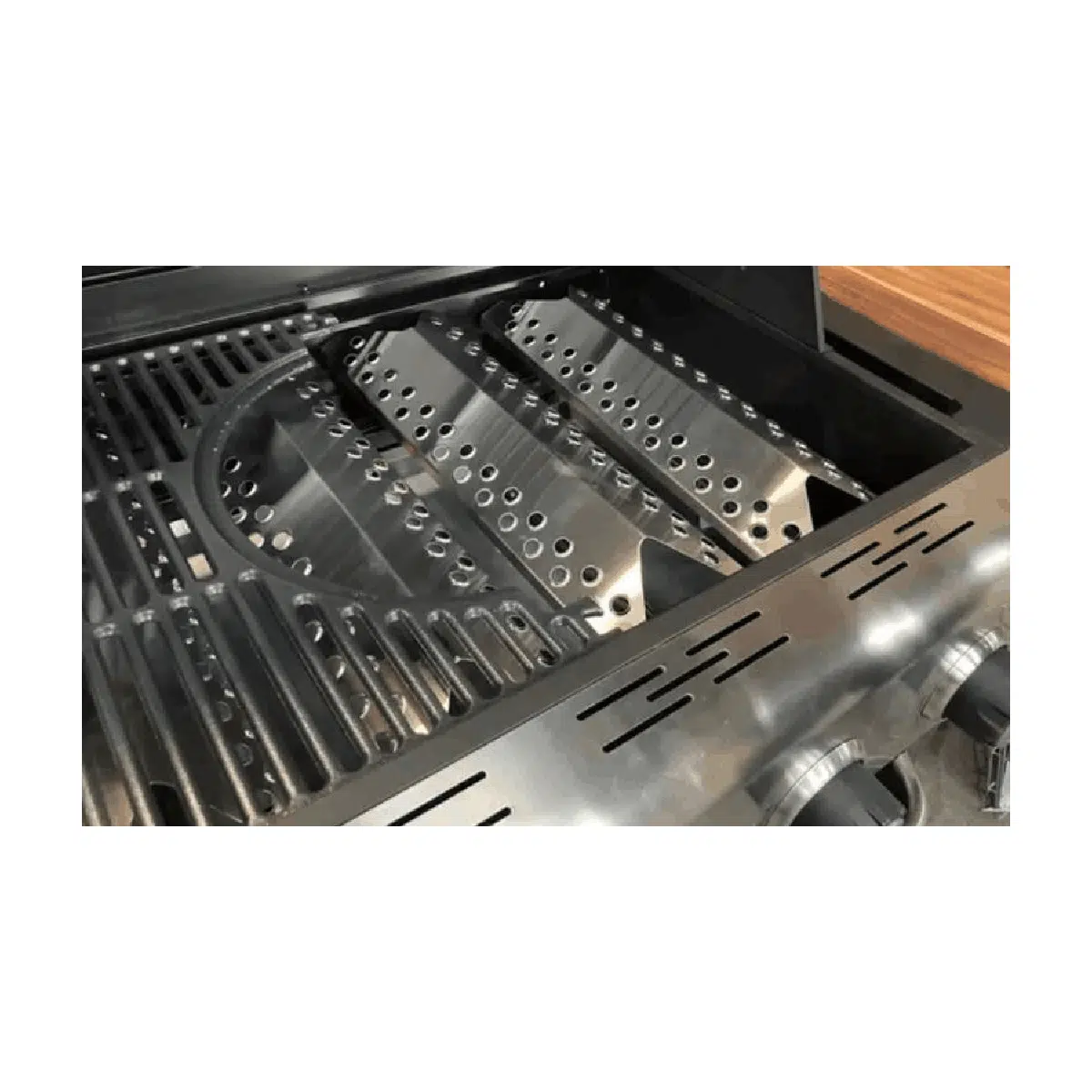 Outback Jupiter Hybrid Multi-Cooking Surface Braai - 4 burners - Gas/Briquettes (Black) - Image 3