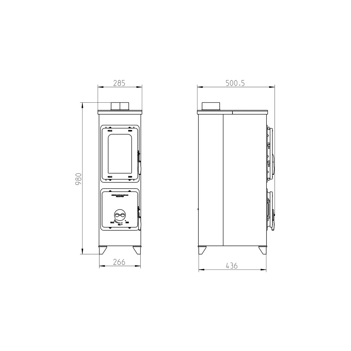 Thorma – FLENSBURG Top Outlet Black Freestanding Fireplace - Image 2